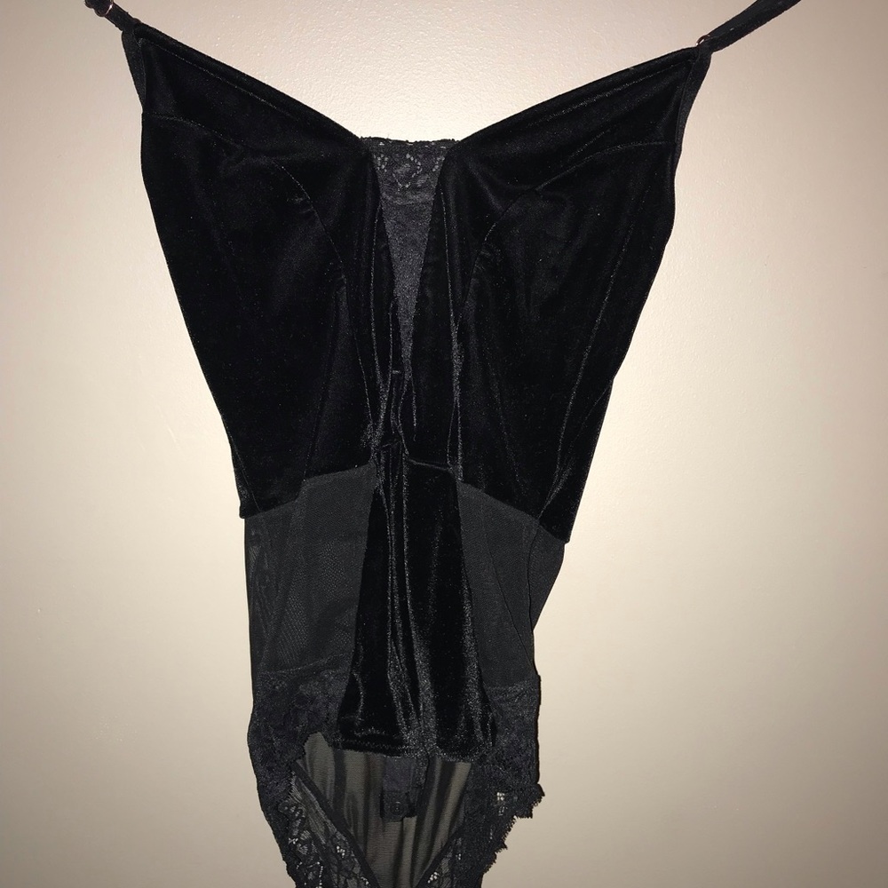 Lace and velvet body suit